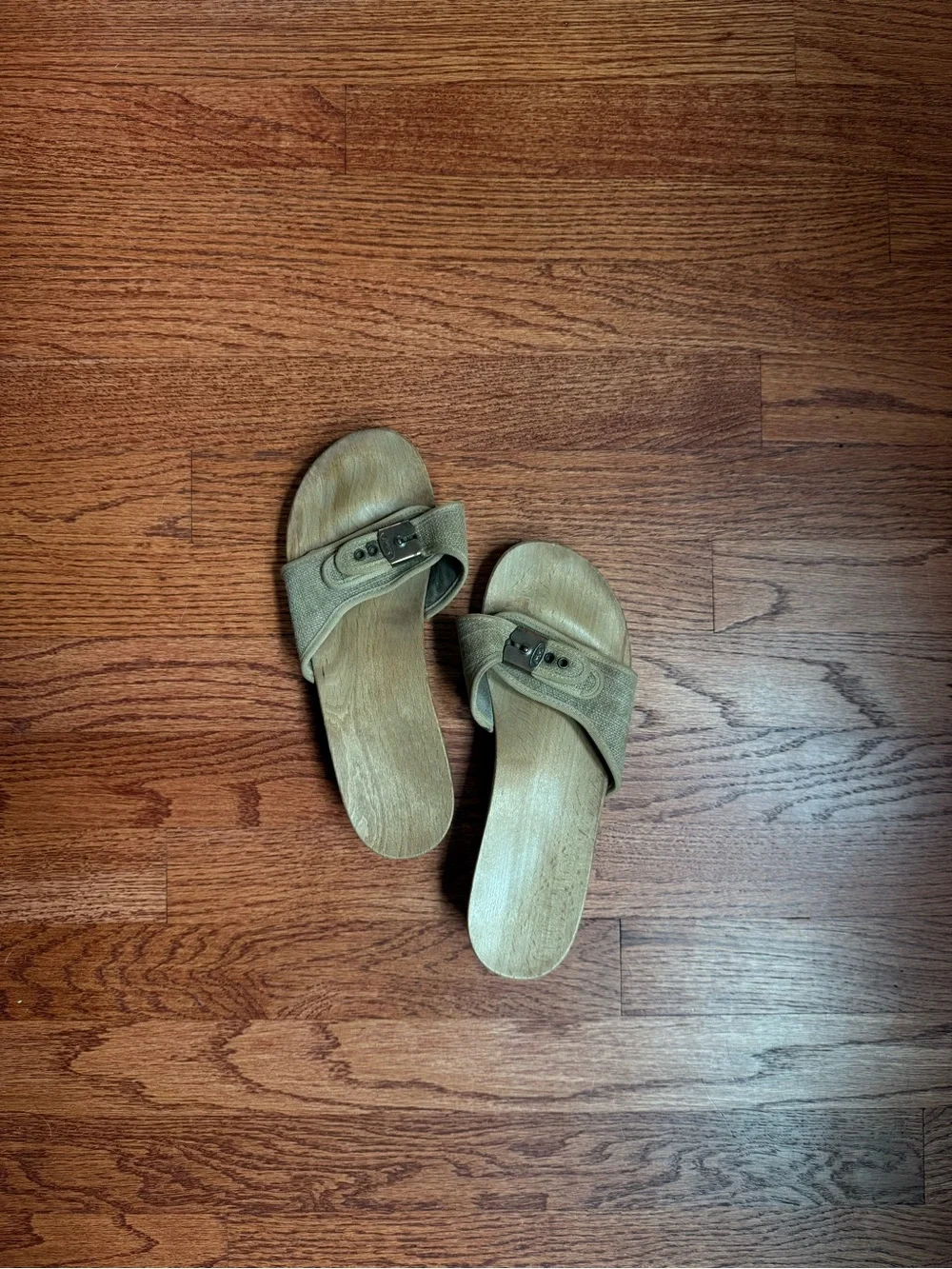 VINTAGE Dr. Scholl's Tan Slide Sandals with Buckle